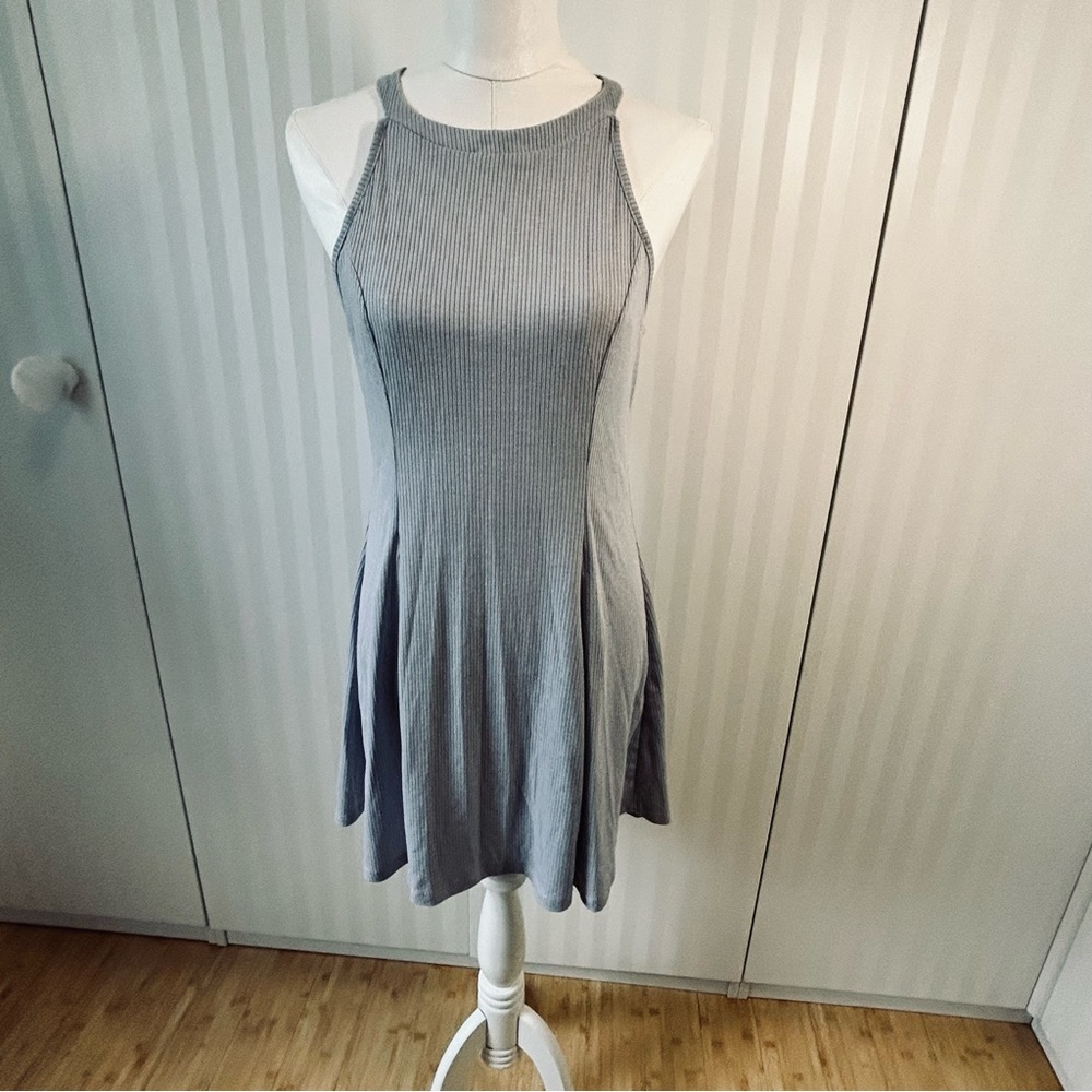 Say What? gray sleeveless rib knit dress Size L